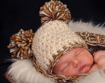 Mother Earth Newborn Pom Pom Beanie Hat