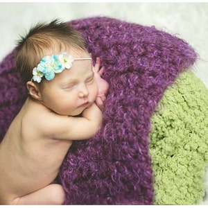 Purple Puff Newborn Baby Blanket Photography Prop image 1