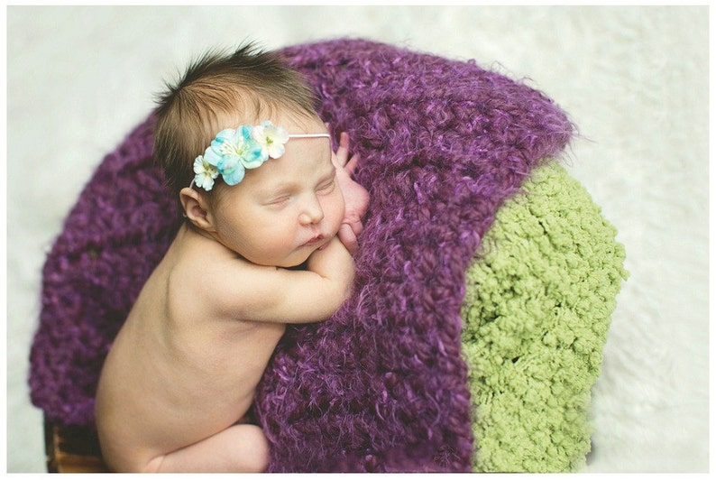 Purple Puff Newborn Baby Blanket Photography Prop image 1