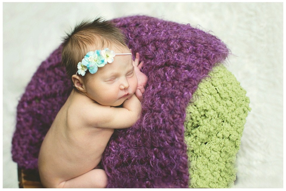 Purple Puff Newborn Baby Blanket Photography Prop