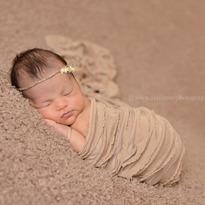 Braun Toffee Rüschen Stretch Wrap, Newborn Photo Prop, Rüschen Wrap, Neugeborenen Posing Stoff, Baby Stretch Wrap, Swaddle Decke