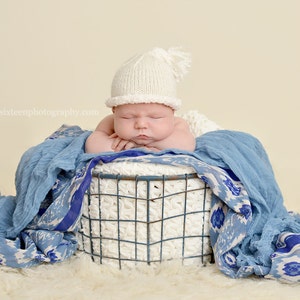 Denim Blue Cheesecloth Baby Wrap Cheese Cloth Newborn Photography zdjęcie 6