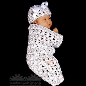 Silver Bells Newborn Baby Cocoon and Hat Set