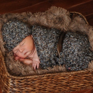 Chunky Newborn Cocoon Browns Blues image 5