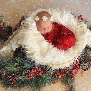 Tiefrote Stretch Spitzen Wrap Neugeborene Fotografie Requisite Baby Swaddle