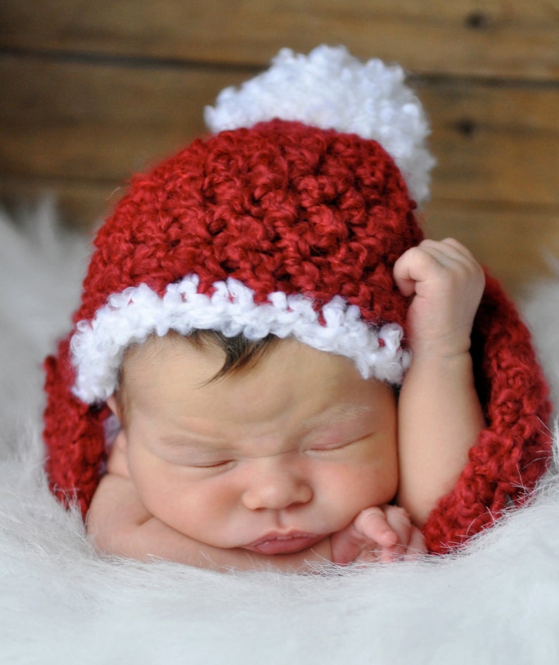 Santa Cocoon Hat Set Red White | Etsy