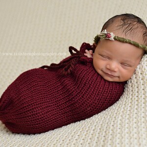 Burgundy Red Swaddle Sack Newborn Baby Photography Prop