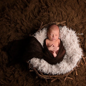 Dunkelbraun Stretch Strick Wrap Neugeborene Baby Fotografie