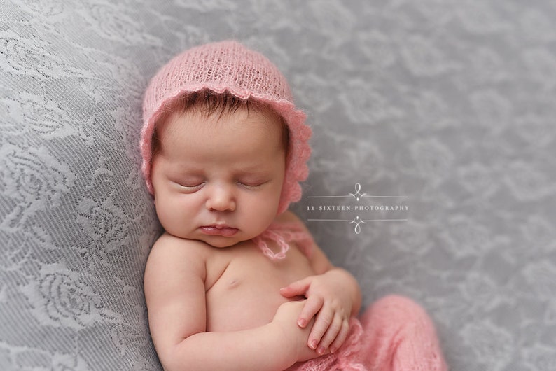 Pink Ruffles Mohair Pants and Hat Set Newborn Photography Etsy
