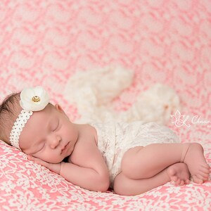 Stretch Spitzen Wrap Ivory Creme Neugeborenen Fotografie Requisite Baby