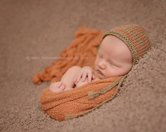 Sienna Brown Stretch Knit Wrap Newborn Photography Prop