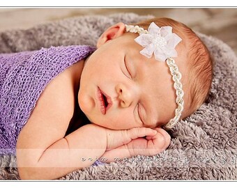 Gold and Pearl White Flower Headband