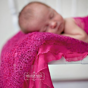 Stoff-Spitze Wrap Fuschia Rosa Neugeborene Fotografie Requisite Posing Swaddle