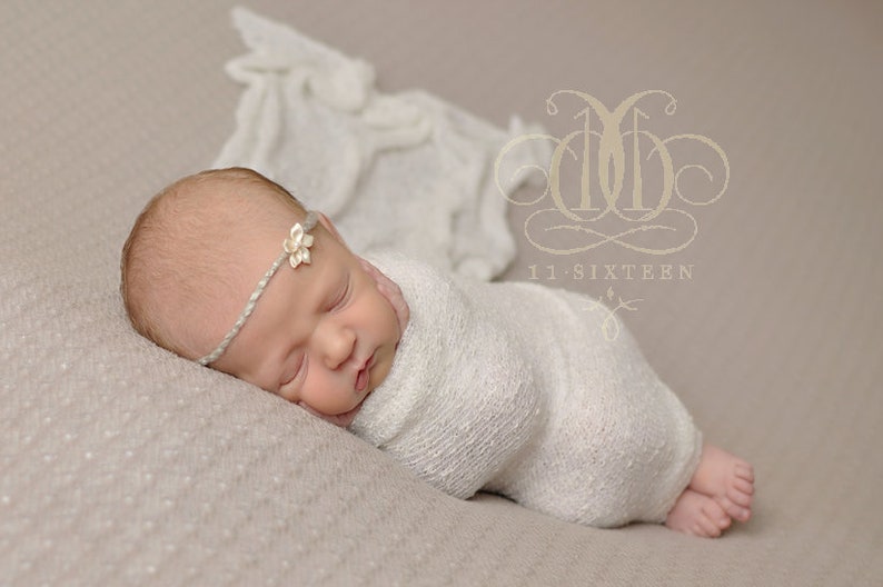 White Stretch Knit Baby Wrap Newborn Photography Prop Etsy
