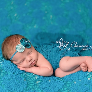 Rüschen Stretch Stoff Wrap Aqua Blau Neugeborene Fotografie Requisite Posing Swaddle