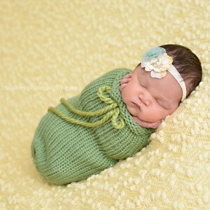 Sage Green Swaddle Sack Newborn Baby Photography Prop
