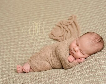 Natural Tan Stretch Knit Wrap Newborn Baby Photography Swaddle