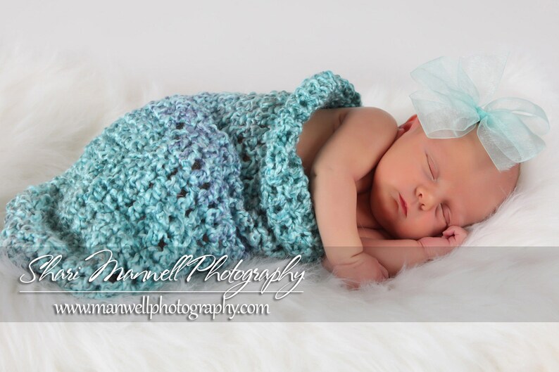 Robin Egg Blue Newborn Baby Cocoon Wrap image 1