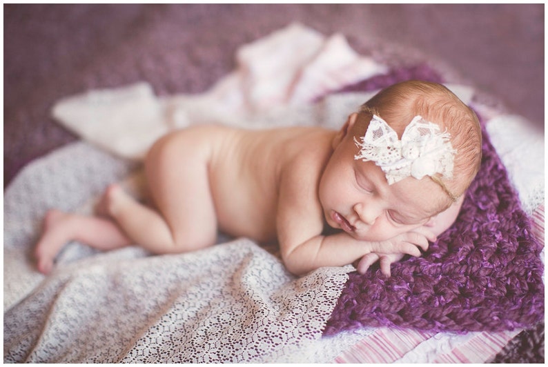 Purple Puff Newborn Baby Blanket Photography Prop image 3