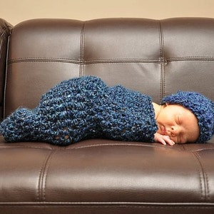 Blueberry Newborn Cocoon Beanie Hat Set