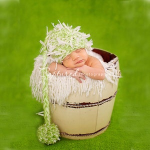 Newborn Pixie Elf Hat Photo Prop in Lime Green