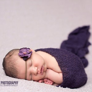 Aubergine Stretch Stricktuch Neugeborene Fotografie Requisite