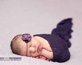 Eggplant Stretch Knit Baby Wrap Newborn Photography Prop