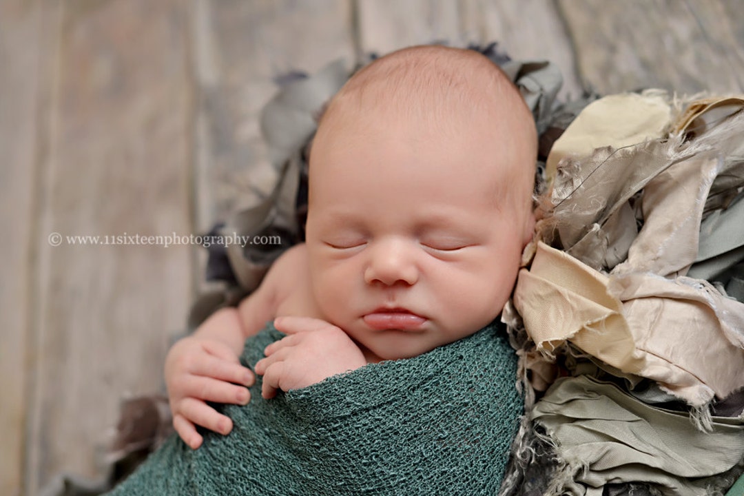 Pine Green Stretch Knit Wrap Newborn Photography Prop Etsy