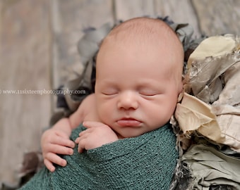 Pine Green Stretch Knit Wrap Newborn Photography Prop