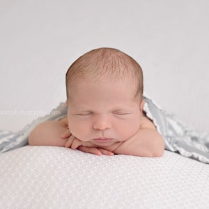 Rüschen Stretch Stoff Wrap Grau Weiß Gestreift Neugeborene Fotografie Requisite Posing Swaddle
