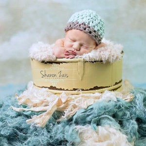 Glacier Blue Baby Hat Gray Edge Newborn Photography