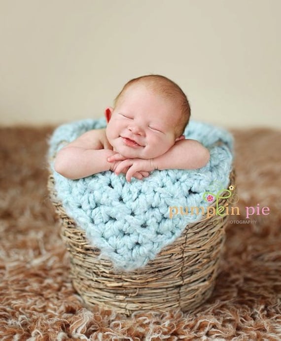 Blue Powder Puff Newborn Baby Blanket Photography Prop Mat Etsy
