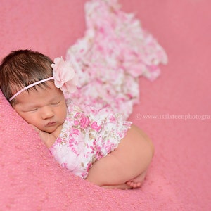 Floral Rosa Rüschen Stretch Wrap, Neugeborene Foto Prop, Rüschen Wrap, Neugeborene Posing Stoff, Baby Stretch Wrap, Neugeborenen Swaddle Decke