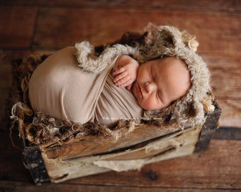 Beige Fabric Stretch Wrap Newborn Photography Prop Posing Swaddle
