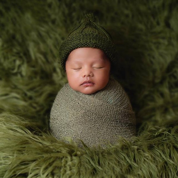Olive Green Faux Flokati Fur, Fur Blanket, Photography Prop, Faux Fur Rug, Newborn Fur, Newborn Baby Photography