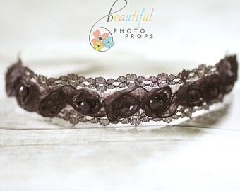 Pearl Fairy Halo Flower Headband in Brown