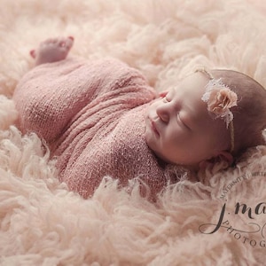 Blush Pink Stretch Knit Wrap Newborn Baby Photography Photo Prop