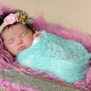 Pale Seafoam Stretch Lace Wrap Neugeborene Fotografie Requisite Baby Swaddle