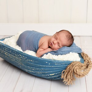 Denim Blue Cheesecloth Baby Wrap Cheese Cloth Newborn Photography zdjęcie 4