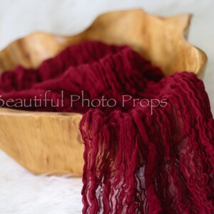 Burgundy Red Cheesecloth Baby Wrap Cheese Cloth Newborn Photography Prop image 2