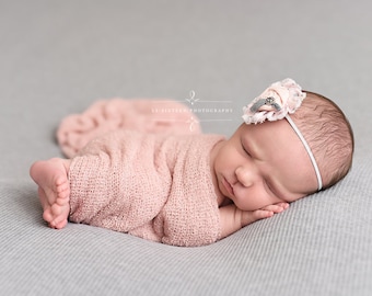 Blush Pink Stretch Knit Wrap Newborn Baby Photography Prop