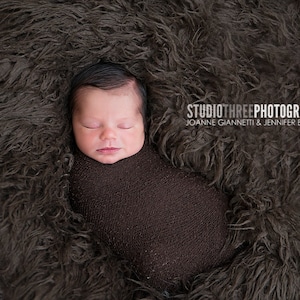 Dunkelbraun Stretch Strick Wrap Neugeborenen Fotografie