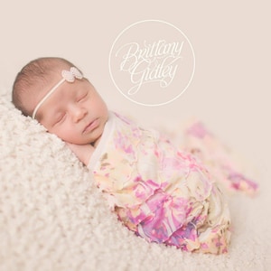 Monets Garten Rüschen Stretch Wrap, Neugeborene Foto Prop, Rüschen Stoff, Neugeborenen Posing Stoff, Baby Stretch Wrap, Neugeborenen Swaddle Decke