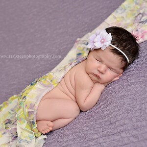 Rüschen Stretch Stoff Wrap Wildblumen Gelb Gestreift Neugeborene Fotografie Requisite Posing Swaddle