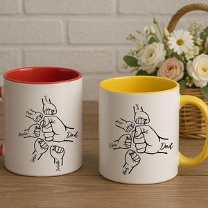 Personalisierte Papa Faust Bump Becher, Papa Becher mit benutzerdefinierten Kindernamen, Bester Papa Becher, Papa Geburtstagsgeschenk, Bester Papa Becher, Vatertagsgeschenk von Kindern