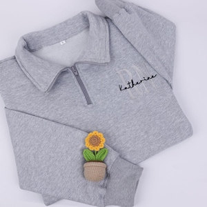 Custom Embroidered Nurse Sweatshirt, Quarter Zip RN Sweatshirt, Personalized Nursing Sweatshirt, Nurse Graduation Gift, RN 1/4 Zip Jacket