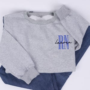 Personalized RN Sweatshirt, Embroidered Nurse Sweatshirt, Pullover Nurse Sweatshirt, Custom Nursing Hoodie, Gift for Nurse, New Nurse Shirt