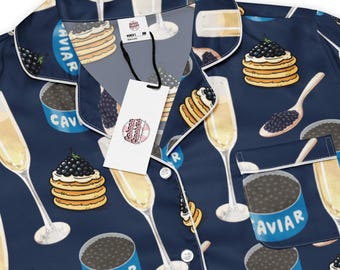 Anpassad design Beställ Caviar Party Nyår Långärmad Pyjamas