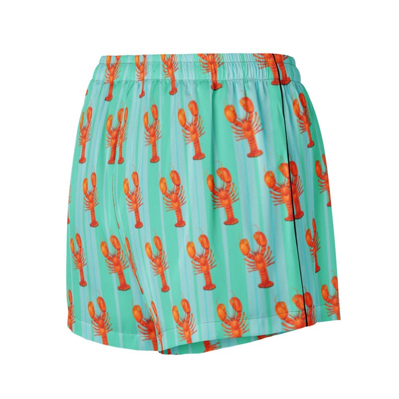 Lobster Pajama Shorts – Striped Sleepwear Bottoms | Coastal Lounge Shorts | Matching PJs & Swimsuit Available | Cabana Crashers