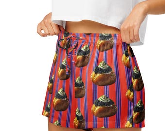 Randiga pyjamasshorts med kaviar och bakad potatis: Loungekläder för matälskare